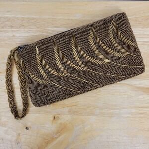 Vintage Beaded Clutch Gold Bronze Luxe Evening Bag Regencycore Maximalist Gatsby